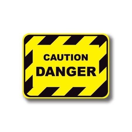 Ergomat 12in x 12in RECTANGLE SIGNS - Caution Danger DSV-SIGN 144 #7017 -UEN